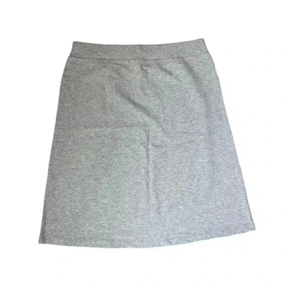 J. Jill Gray Perfect Pima Cotton Short Skirt Size Small Petite A-Line Stretch - Picture 2 of 7